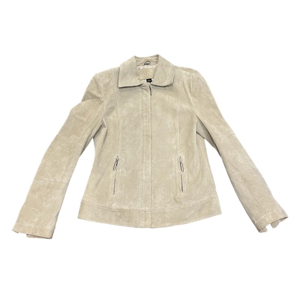 Nuage light grey/beige leather jacket - Picture 1 of 8